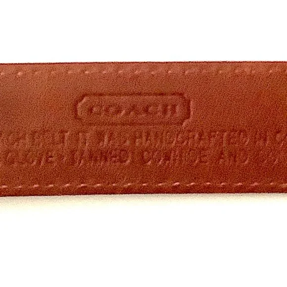 Vintage Coach Leather Belt Brass Buckle Cherry Red Size L, 38 inches long - Picture 7 of 8